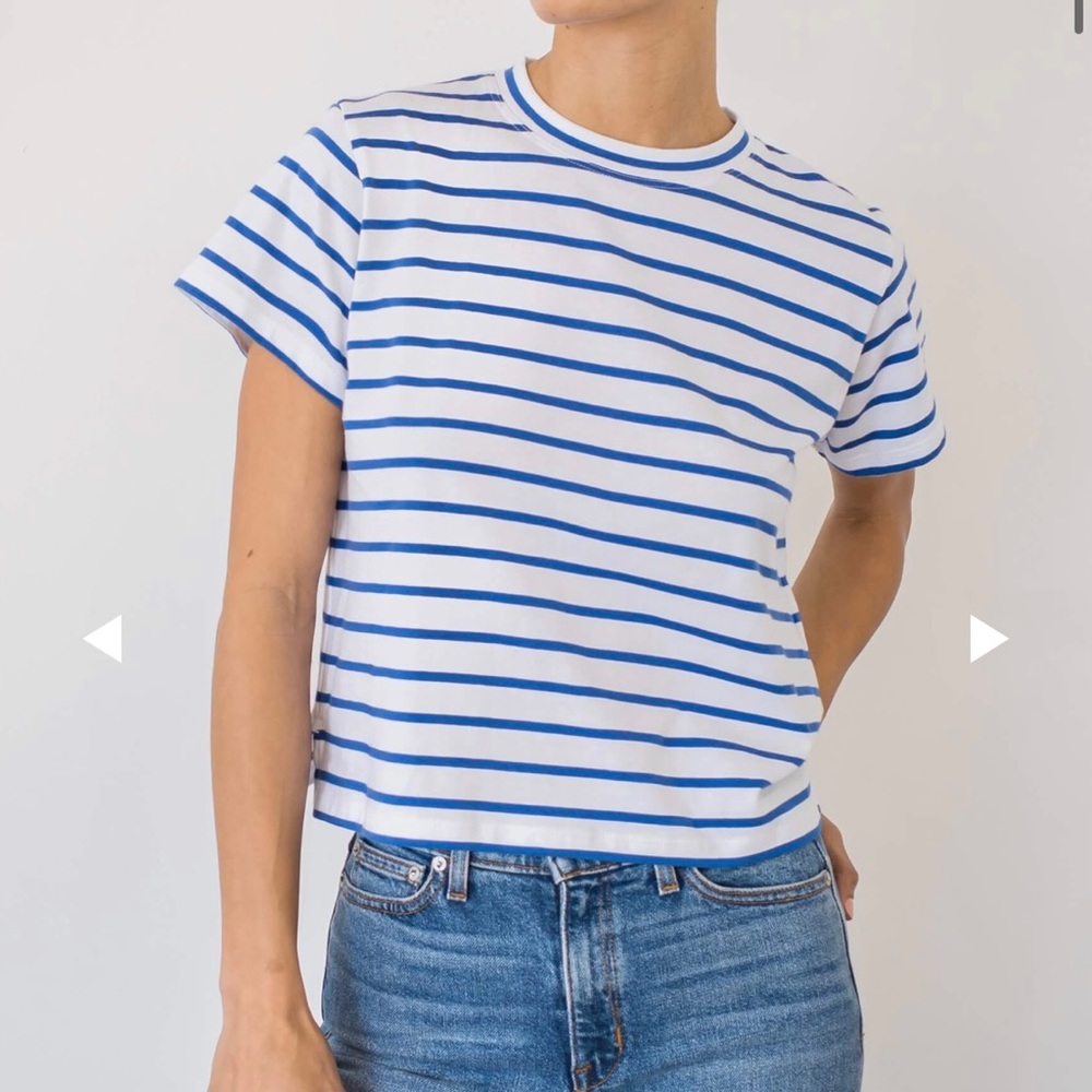 AYR Sno Cone Striped Tee -  M - Blue/White Stripe NWOT